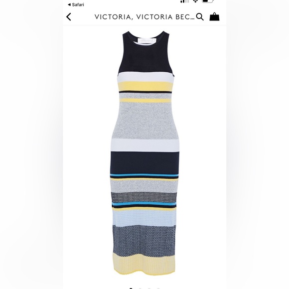 Victoria Victoria Beckham striped rib-knit midi dress. Size 4 - Picture 1 of 5
